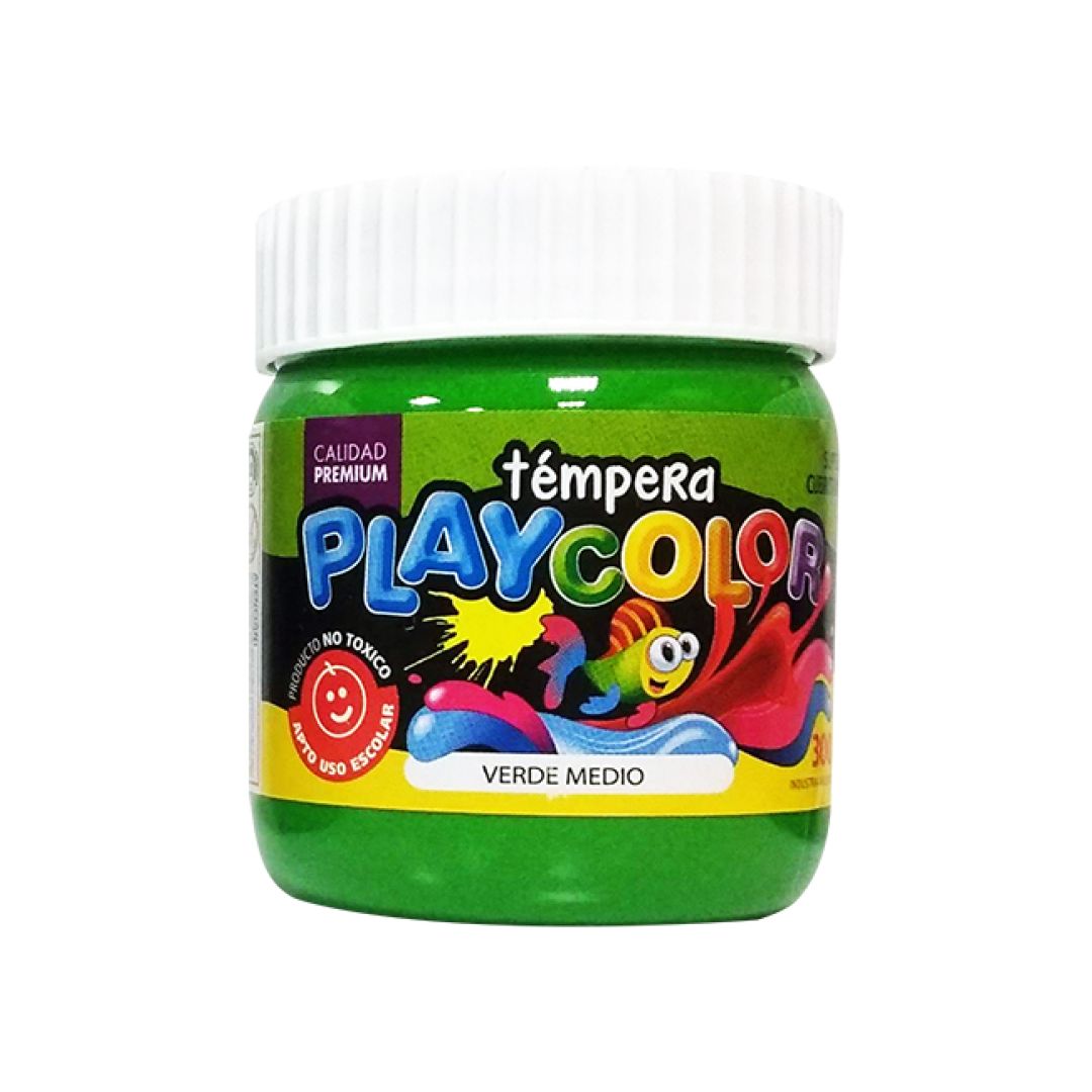 tempera-playcolor-pote-x250grsverde-medio-50009