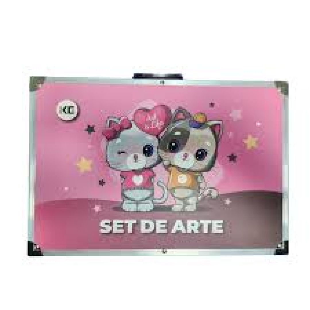 set-de-arte-x-145-piezas-kendra-valija-metalica-love-kitty-kendra-8019